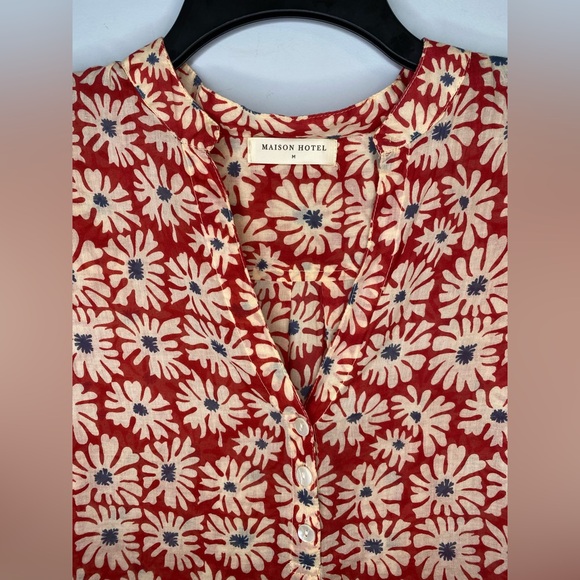 Maison Hotel Nadina Blouse Las Dalias Print Size M - Picture 6 of 13